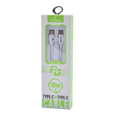 Cablu date si incarcare rapida,18W USB C-USB C - Alb foto