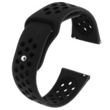 Cumpara ieftin Curea silicon compatibila Fossil Gen 5 Smartwatch, telescoape Quick Release, 22mm, Negru Carbon, Very Dream