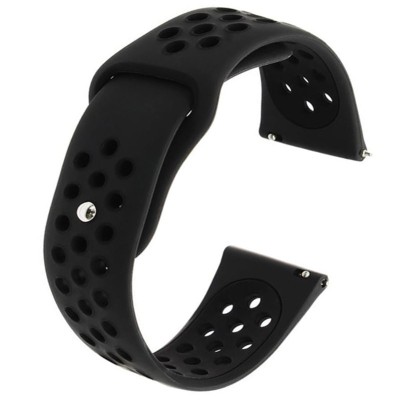 Curea silicon compatibila Fossil Gen 5 Smartwatch, telescoape Quick Release, 22mm, Negru Carbon foto