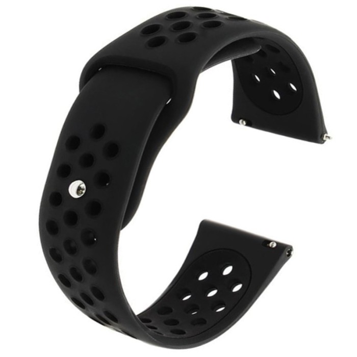 Curea silicon compatibila Fossil Gen 5 Smartwatch, telescoape Quick Release, 22mm, Negru Carbon