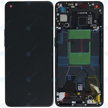 Oppo Reno6 5G (CPH2251) Capacul frontal al modulului de afișare + LCD + digitizer negru stelar foto
