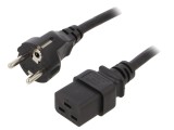 Cablu Alimentare CEE 7/7 la IEC C19 3m 16A Negru