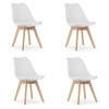Set 4 scaune bucatarie/living, Artool, Mark, PP, lemn, alb, 49x43x82 cm
