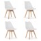 Set 4 scaune bucatarie/living, Artool, Mark, PP, lemn, alb, 49x43x82 cm