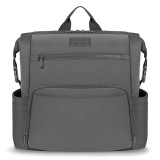 Rucsac impermeabil pentru mamici, Lionelo, Cube, Cu 12 compartimente si salteluta de schimbat, Cu prindere universala de carucior, 36 x 36 x 23 cm, Gr