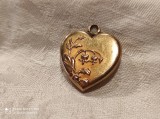 MEDALION aurit INIMIOARA ornat cu LACRIMIOARE 1900 FRANTA art nouveau SPLENDID
