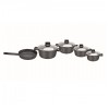 Set de oale Zilan, 9 piese, invelis marmura, manere fine la atingere, Negru, Zilan Floria