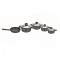 Set de oale Zilan, 9 piese, invelis marmura, manere fine la atingere, Negru