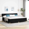 VidaXL Pat cu arcuri Negru 200 x 200 cm &Icirc;mbrăcăminte și lemn și spumă 3341316