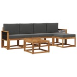 vidaXL Set de canapele de exterior 6 pcs Natural și Antracit Poliester 3385153