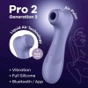 Stimulator Clitoridian Air Pulse Pro 2 Generation 3 + Bluetooth/App, Albastru, Satisfyer