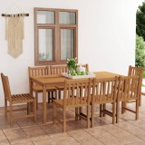 Cumpara ieftin Set de mobilier de grădină cu 9 piese, 180x90 cm, lemn masiv de tec
