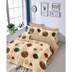 Lenjerie de pat pentru o persoana cu husa de perna dreptunghiulara, Lisbet, bumbac mercerizat, multicolor