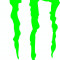 Sticker auto &quot;Monster&#039;&#039;, 17x13 cm, Verde