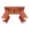 Lampă De Tavan Karbon Ocru Roșu Aluminiu 4 Bec Tub Minimalist De Interior