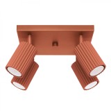 Lampă De Tavan Karbon Ocru Roșu Aluminiu 4 Bec Tub Minimalist De Interior