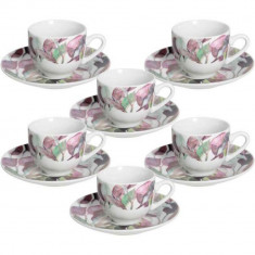 Set 6 cesti de cafea cu farfurie Calypso, Andrea Fontebasso, 100 ml, portelan, multicolor