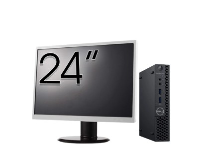 Pachet Calculator Second Hand DELL OptiPlex 3070 Mini, Intel Core i3-9100T 3.10 - 3.70GHz, 8GB DDR4, 256GB SSD + Monitor 24 Inch NewTechnology Media foto
