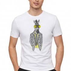 Tricou barbati alb - Zebra Fashion - 2XL