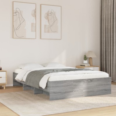 vidaXL Cadru de pat, gri sonoma, 120x200 cm, lemn prelucrat 3295665 foto