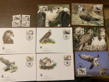 Pasari - soim - serie 4 timbre MNH, 4 FDC, 4 maxime, fauna wwf