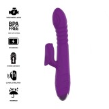Vibrator multi Functional Reincarcabil IGGY sus&amp;jos cu Stimulator de Clitoris Purple Intense