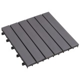Gossi placi pardoseala, 10 buc., gri, 30x30 cm, lemn masiv de acacia