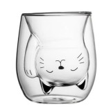 Pahar, cu Pereti Dubli, Black Cat, din sticla, transparent, 280 ml - perfect pentru o portie de bautura preferata, Oem