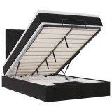 Cumpara ieftin Cadru de pat otoman cu saltele, catifea neagra 120x190cm
