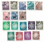 Germania Democrata - Marci diverse, 17 buc., 1953-1957 - valori obliterate