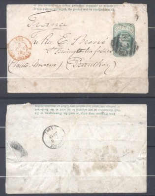 Great Britain 1878 Rare Edward VII Newspaper Wrappers to France D.1101 foto