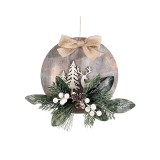 Decoratiune Craciun lemn multicolor Braduti si Ren 22 cm