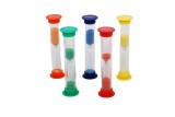 Set de 5 miniclepsidre cu nisip colorat si cronometrare diferita, Tickit
