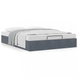 VidaXL Cadru pat otoman fără saltea Gri &icirc;nchis 140x190 cm catifea