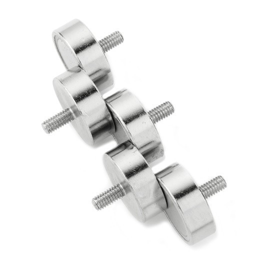 Magnet oala neodim 20mm cu tija filetata - set de 5 bucati
