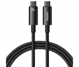 CABLU alimentare si date Baseus Tungsten Gold, Fast Charging Data Cable pt. smartphone, USB Type-C la USB Type-C PD 3.1, 240W, braided, 3m, negru &quot;CAW