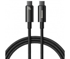 CABLU alimentare si date Baseus Tungsten Gold, Fast Charging Data Cable pt. smartphone, USB Type-C la USB Type-C PD 3.1, 240W, braided, 3m, negru &amp;quot;CAW foto