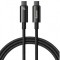 CABLU alimentare si date Baseus Tungsten Gold, Fast Charging Data Cable pt. smartphone, USB Type-C la USB Type-C PD 3.1, 240W, braided, 3m, negru &quot;CAW