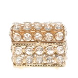 Cutie de depozitare aurie cu pietre 10 cm