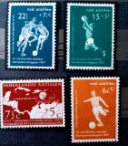 Antillen olandeza 1957 fotbal, sport serie 4v. stampilata, Nestampilat