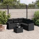 Cumpara ieftin Gossi set mobilier de gradina cu perne, 6 piese, negru, poliratan