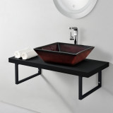 Blat pentru lavoar ABBR-78xxS cu suport metalic negrumat negru mat [neu.haus] HausGarden Leisure