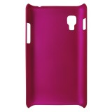 Husa tip capac plastic cauciucat roz trandafiriu pentru LG Optimus L4 II E440