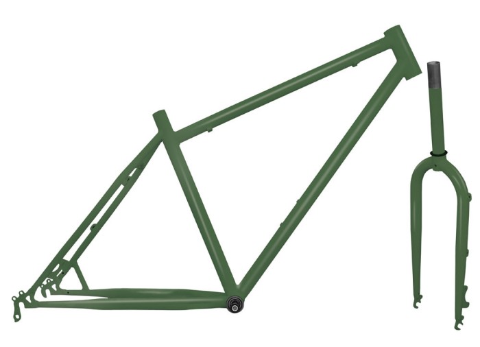 Kit Cadru+Furca Fat Bike Otel Verde Militar Mat Cod:4959726JKRM