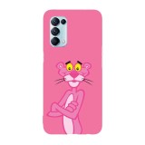 Husa compatibila cu Oppo A54 5G, Viceversa, model Sweety Pink Panther, Silicon, TPU, Transparent, Carcasa