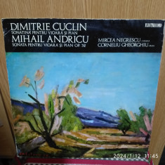 -Y- DIMITRIE CUCLIN - SONATA PENTRU VIOARA SI PIAN / MIHAIL ANDRICU - DISC VINIL