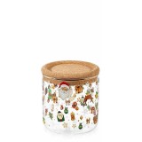Borcan Craciun sticla multicolora pluta &Oslash; 10 x 10,5 H
