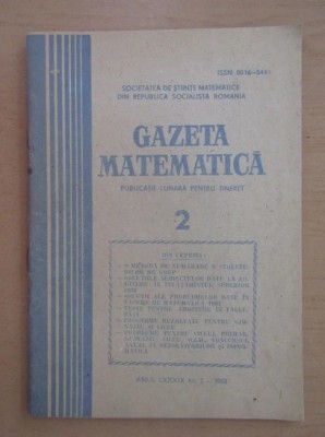 Gazeta matematica nr. 2 / 1983 foto