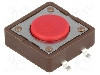 Microintrerupator, 12x12mm, OFF-(ON), SPST-NO, DIPTRONICS - DTSM-21R-V-B