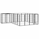 Cumpara ieftin Tarc caini 22 panouri negru 50x100 cm otel vopsit electrostatic